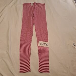 Tea Collection girls size 12 leggings. Raspberry & white
